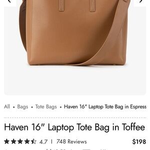 Calpak Toffee Laptop Tote Bag